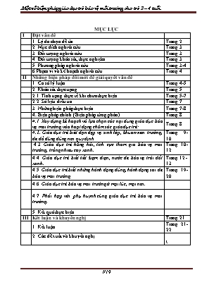 SKKN Một số biện pháp giáo dục trẻ bảo vệ môi trường cho trẻ 3-4 tuổi