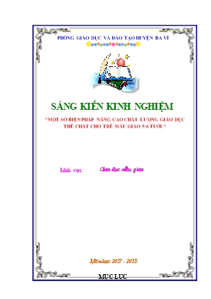 SKKN Một số biện pháp nâng cao chất lượng giáo dục thể chất cho trẻ mẫu giáo 5-6 tuổi (Trường MN Chu Minh)