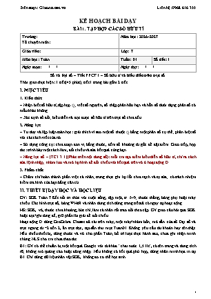 Kế hoạch bài dạy (KHBD) Toán lớp 7 năm học 2026-2027 trọn bộ cả năm tích hợp năng lực số và AI